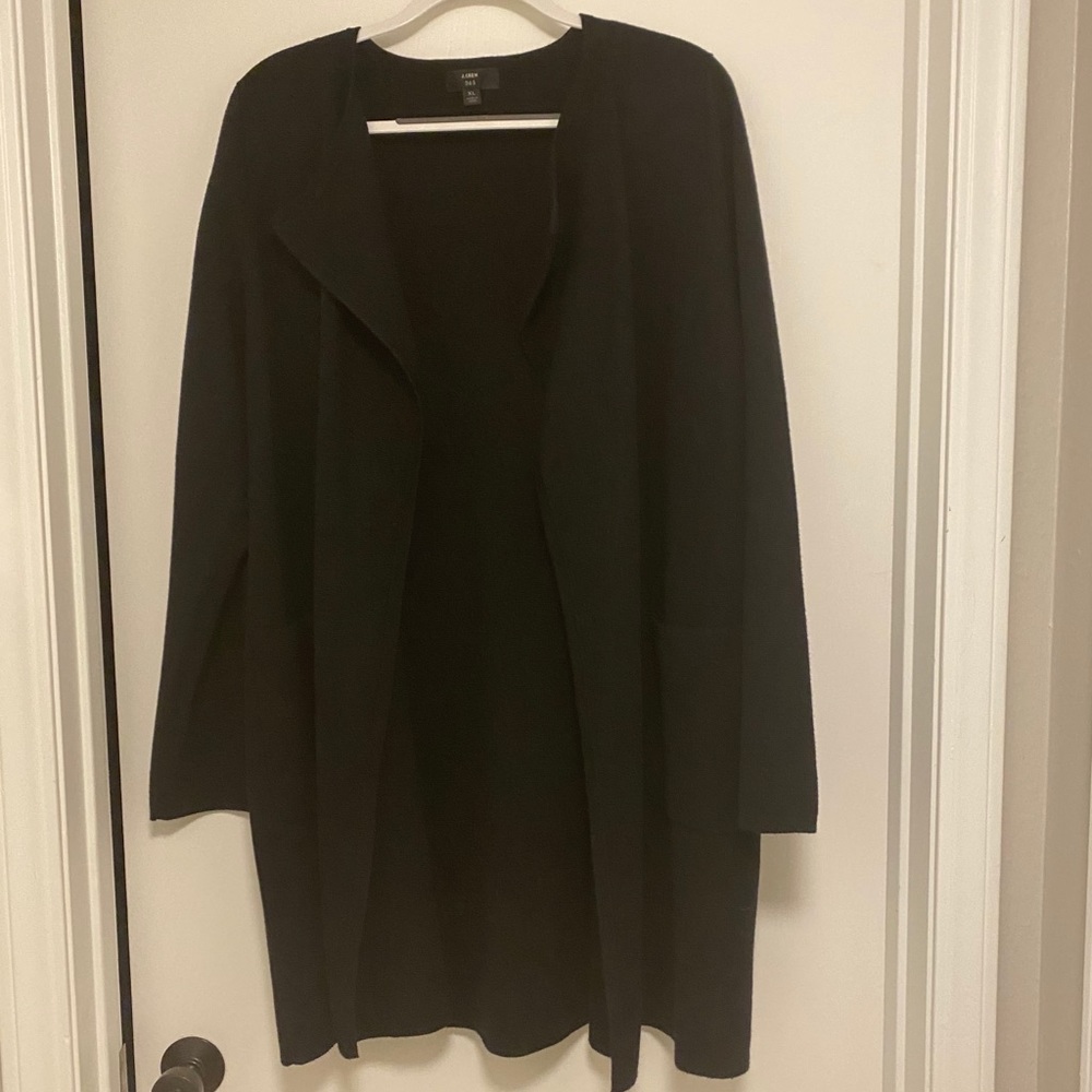 J Crew Black Juliette Collarless sweater/coat